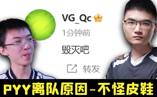 Pyy怎么离队的；阿绿“毁灭吧”；给皮鞋金水；锐评VG中期问题