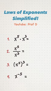 29K views · 271 reactions | Laws of Exponents Simplified: Master the Basics for Easy Calculations! | Prof D | Facebook