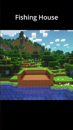 Minecraft Fishing House 🎣 Cozy Lake Build #minecraft #shorts