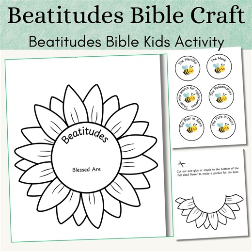 Beatitudes Coloring Craft for Kids | Matthew 5 Bible Lesson Printable | Christian Homeschool Activity | Sunday School Resource - Etsy Australia