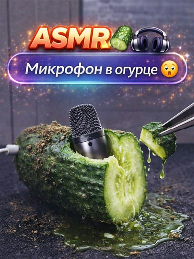 микрофон в огурце #asmr #асмр #микрофон_в_еде | asmr microphone