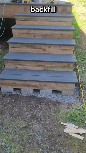 Installing Deck Stairs with Cedar Risers & Trex Treads #DIY #shorts #carpentry