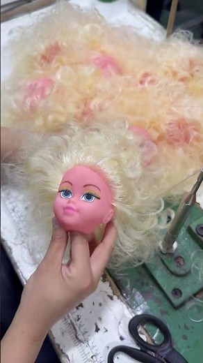 Sewing Hair on a Realistic Doll Head – Super Satisfying & Detailed! 👶🧵 #asmr