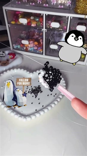 How to make Beaded penguin#minecraft #handmade #shorts