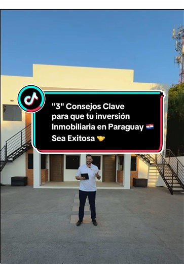 ¿Pensando en invertir en Paraguay🇵🇾? Te doy 3 claves para que tu inversión inmobiliaria🏢 sea un éxito📈: 1️⃣ Ubicación estratégica: No todas las zonas tienen el mismo potencial. Buscá equilibrio entre demanda, crecimiento y oferta. 2️⃣ Desarrollista confiable: Elegí empresas con experiencia y obras avanzadas para minimizar riesgos. 3️⃣ Gastos ocultos: No es solo el precio del inmueble. Evaluá costos de escrituración, administración y financiamiento. ¡Tomá decisiones inteligentes y maximizá tu