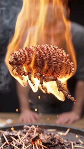 Flea Caught MID-JUMP — 10,000 Matchsticks — Watch It BURN! 🦟🔥🤯 #shorts #satisfying