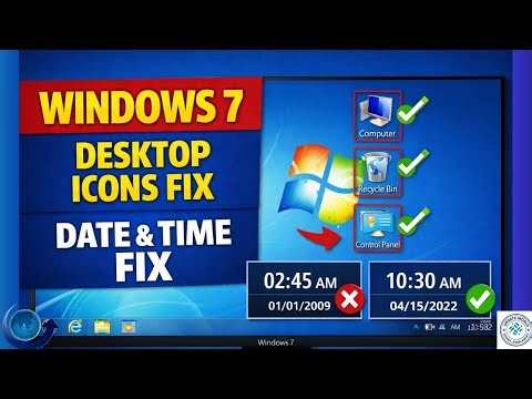 Windows 7 Desktop Icon Show & Date Time Fix (Computer, Recycle Bin, Control Panel & User File)
