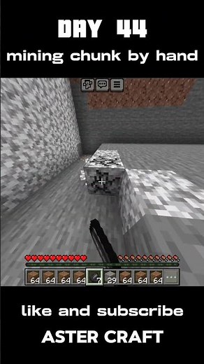 Day 44 of mining a whole chunk by hand in Minecraft #minecraft
