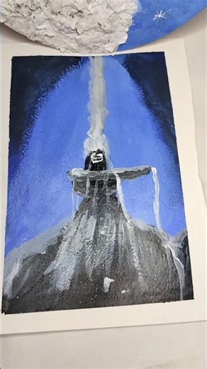 Shivling Painting 💙 Easy Lord Shiva Art for Beginners | Mahadev #shorts #drawing #art #diy #craft