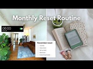 Monthly Reset — clean with me, goal setting, planning