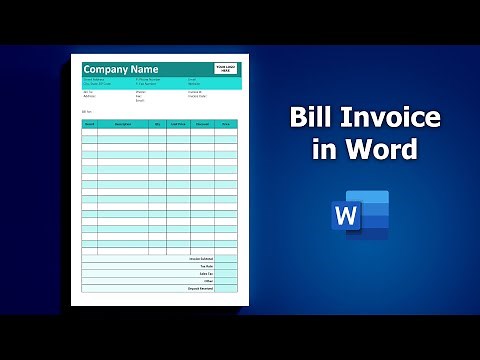 How to Create Simple Bill Invoice Using Microsoft Word