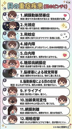 【放置厳禁】その不調、失明のサインかも？絶対に見逃してはいけない「目の重症疾患12選」と緊急時の見分け方