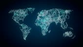 human icon connect global world map, dot makes global communication....