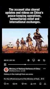 Ministry of National Defense of China Now on X
