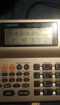 boss Dr -670 Drum machine in song mode playing back a series of goa trance patterns I created