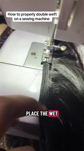 How to double weft on a sewing machine #cameroontiktok🇨🇲 #braidnlacewlor #waterprooflaceglue #installionfrontal