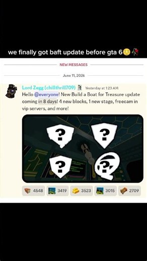 finally the baft game got an update after a long time #roblox #meme #baft #buildaboatfortreasure