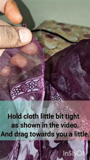 Thin fabric overlocking Edges - Method 2 - Hard and Turned finishing - #sewingmachine #ushajanome