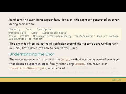 Understanding the Limitations of GroupBy and Concat in C# LINQ