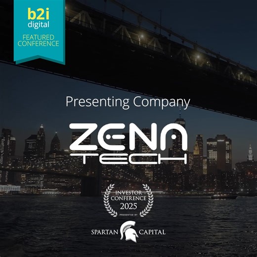 Spartan Capital Securities, LLC and B2i Digital are pleased to announce that ZenaTech, Inc. (Nasdaq: ZENA) (FSE: 49Q) (BMV: ZENA) will be a presenting company at the upcoming Spartan Capital Investor Conference on November 3rd, 2025, in New York. The Spartan Capital Investor Conference 2025 is a B2i Digital Featured Conference. Event details and registration for the Spartan Capital Investor Conference 2025 are available at https://b2idigital.com/spartan-capital-investor-conference-2025. Now in i
