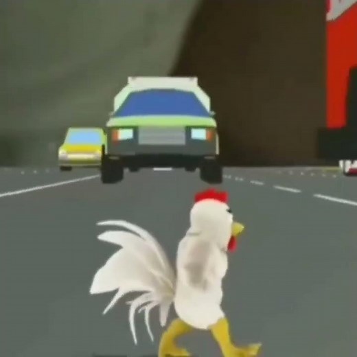 Chicken Crossing The Road Successfully Meme Template 🐔