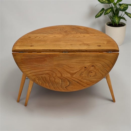 Ercol Round Coffee Table 1960s Retro Drop Leaf Light Finish FREE UK Delivery - Etsy