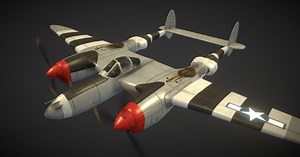 WW2 US Heavy Fighter Aircraft P-38 Lightning | 3D Air | Unity Asset Store