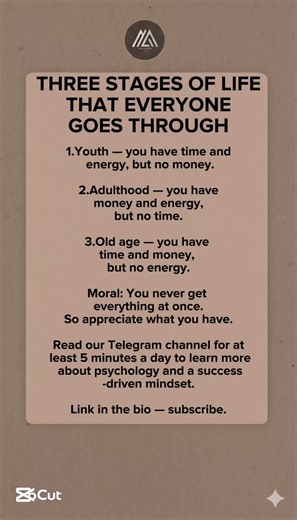 Three stages of life that everyone goes through. #wisetalks #wisdom #life lessons