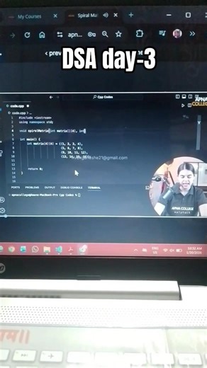 DSA Day-3 #apnacollegestudent #ytshorts #apnacollge #daily #consistency #coding #youtubelive