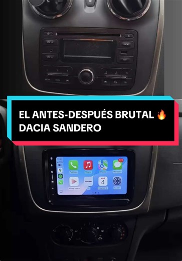 La parte 2 del Dacia Sandero ya está aquí 🔥 Después de mejorar el sonido instalando altavoces en las puertas traseras donde antes no traía, tocaba el paso más visible: decir adiós a la radio básica de origen. Con la Pioneer SPH-DA77DAB, este Dacia Sandero cambia por completo: ✔️ Estética actual ✔️ Pantalla grande, táctil y clara ✔️ Conectividad moderna, con CarPlay y Android Auto inalámbrico ✔️ Sensación de coche mucho más nuevo No es solo una pantalla. Es entrar al coche y notar el cambio cada