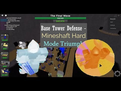 Triumphing Mineshaft Map on Hard Mode {+Miner Tower} || [Roblox] Base Tower Defense