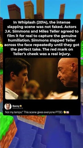 In Whiplash (2014), Miles Teller was actually hit for real in this scene