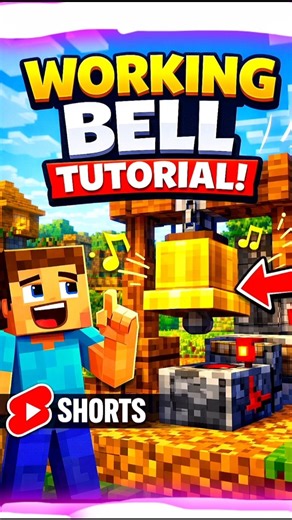 Minecraft Working Bell 🔔😱#minecraftshorts #minecraftbuilding #minecrafttutorial #minecraftgameplay