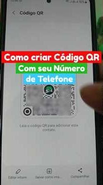 Como criar um Código QR com seu número de telefone #android #contato #dicas #códigoqr