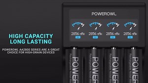 POWEROWL Rechargeable AA Batteries with Charger, 2800mAh High Capacity Low Self Discharge Ni-MH Double A Battery for Xbox Controller Battery Pack, 8 Count