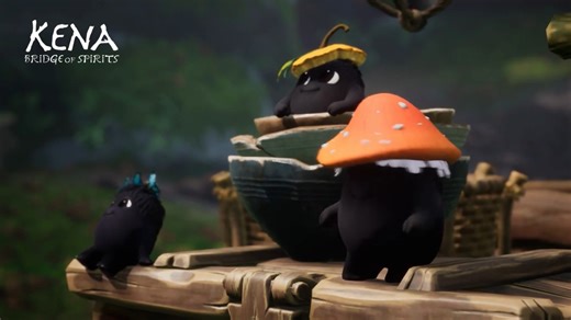 Fall season is here and the Rot are ready to celebrate in style with their festive mushroom and pumpkin hat!🍁🍄🎃 #KenaBridgeofSpirits #AutumnVibes | Ember Lab