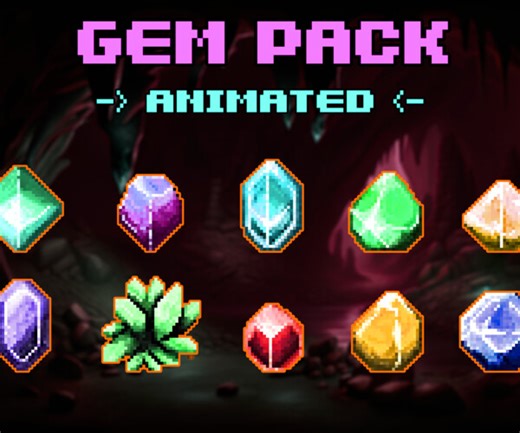 ArtStation - Pixel Art Gem Pack - Animated | Game Assets