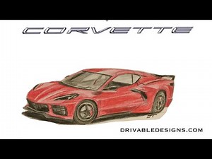 2020 Corvette C8 Realistic Drawing