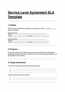 Editable Service Level Agreement Template: IT, Vendor, Client SLA (word & PDF) - Etsy UK