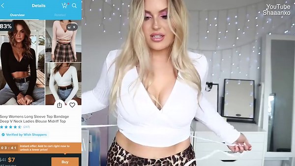 Woman tries on clothing from app - with surprising results