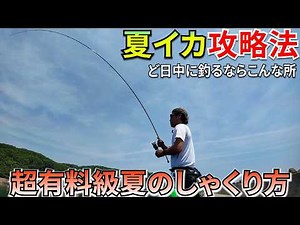 猛暑の夏イカはど日中に狙え！裏技レベルの釣るためのしゃくり方、狙い方完全実釣エギング解説