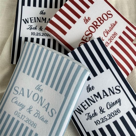 Personalized Wedding Can Cooler, Custom Wedding Favor, Slim or Standard - Etsy