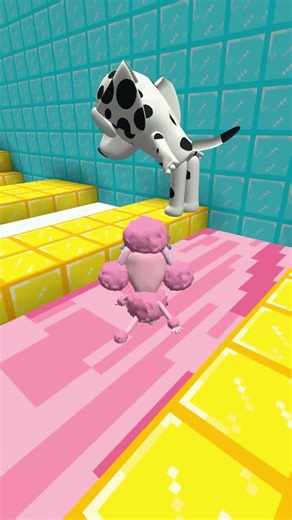 Coco And Chloe PLAY A DUO MINECRAFT RUN TOGETHER! P:10😃💙🤡 #shorts #minecraft #roblox