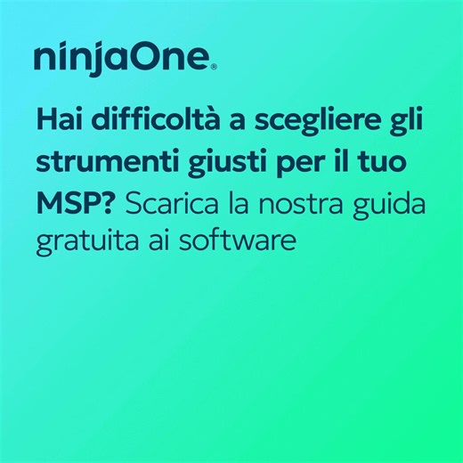Questa guida gratuita classifica i fornitori di RMM, PSA, RMM PSA, Accesso Remoto, Patch Management e molto altro. ✅ 100% neutrale rispetto ai fornitori ✅ Pensata per gli MSP in crescita ✅ Decidi con sicurezza il software più adatto | NinjaOne