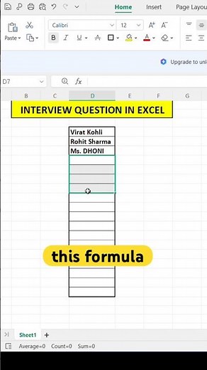 Excel Interview Question Tips and Tricks #excel #exceltips #exceltutorial #msexcel
