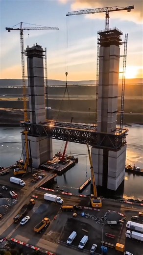 Colossus Over the Void: Mega Bridge Construction Across River or Valley #timelapse