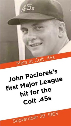 Rookie John Paciorek swings for his first hit in his first game #baseball #history #mets #colt45s