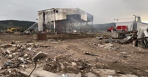 Fire engulfs Pyramid Mountain Lumber buildings during demolition