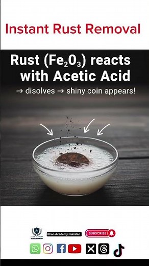 How to remove rust? #chemistryshorts #sciencefacts #sciencetricks #viralexperiment #chemistryfun