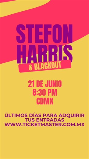 🎷✨ ¡Siente el poder del jazz en su máxima expresión con el quinteto neoyoriquino de Stefon Harris en la Ciudad de México! Su vibráfono te hará descubrir nuevas dimensiones sonoras repletas de improvisación y swing. 🎹 📅Sábado 21 de junio, 20:30 hrs., en #ElCantoral 🎟️ ¡Compra ya tu boleto y déjate envolver por la magia del jazz! Taquilla o Ticketmaster 👉🏼 https://shorturl.at/TUsEy #Sientemásvivejazz #StefonHarrisandBlackout | Conciertos de Jazz Internacional en CDMX / DeQuinta Producciones